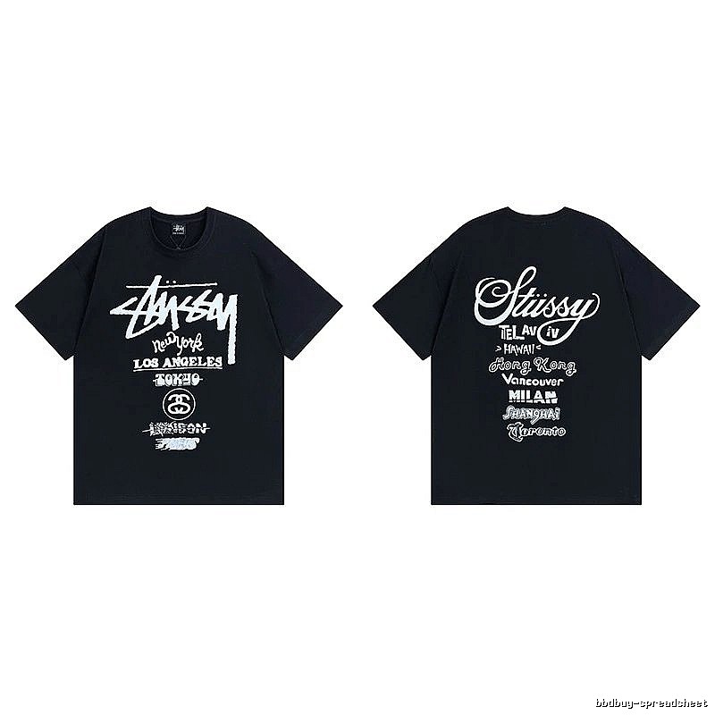 Stussy Black Spider Graphic T-Shirt Bold Graphic Logo
