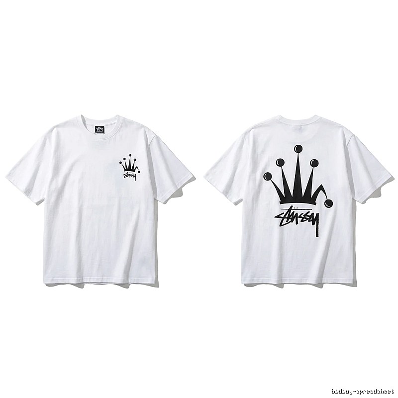 Stussy Crown Trendy Brand White T-shirt