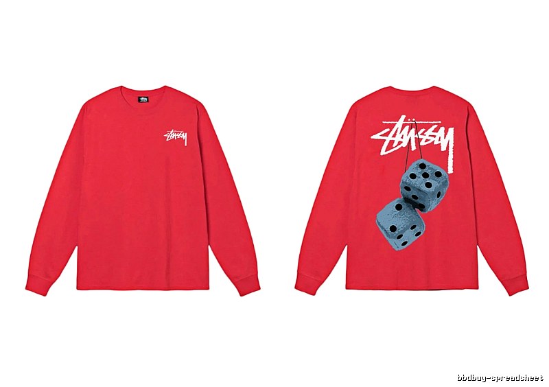 Stussy dice pattern red long-sleeved shirt