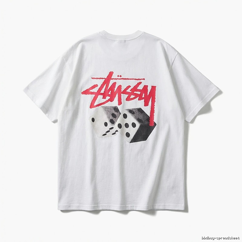 Stussy Dice Print Trendy Brand White T-shirt