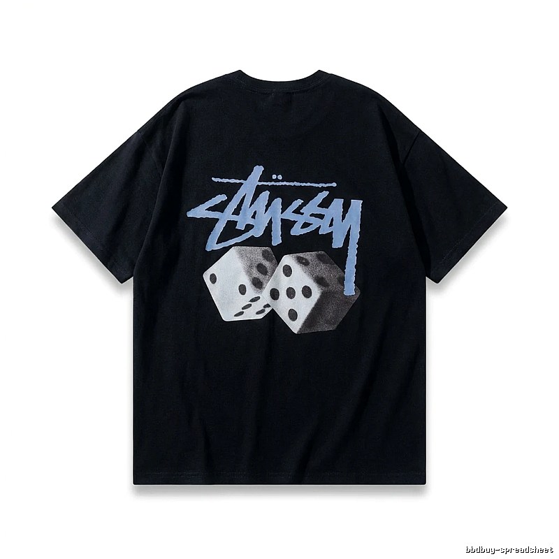 Stussy Dice Trendy Brand Black T-shirt