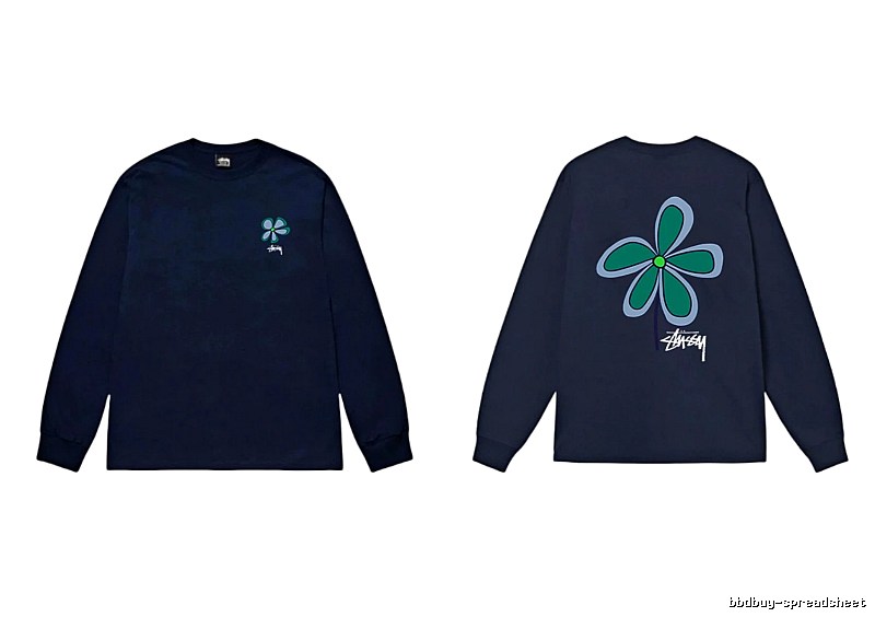 Stussy Floral Series Casual Style Navy Long-Sleeve