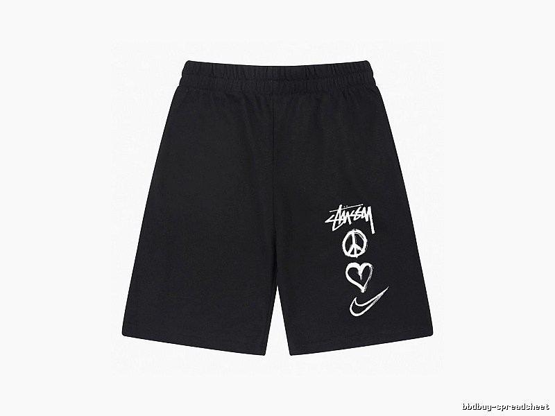 Stussy graffiti-style black shorts
