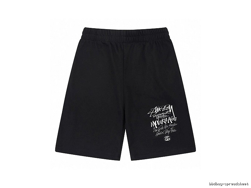Stussy graffiti-style black shorts