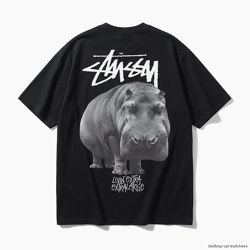 Stussy Hippo Print Black T-shirt
