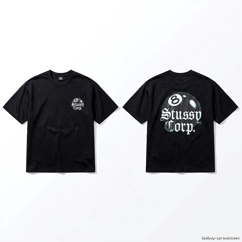 Stussy No.8 Retro Style Black T-shirt