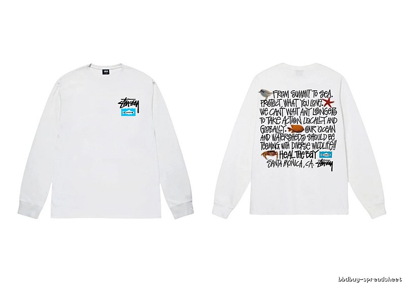 Stussy Ocean Style White Long-sleeve Shirt