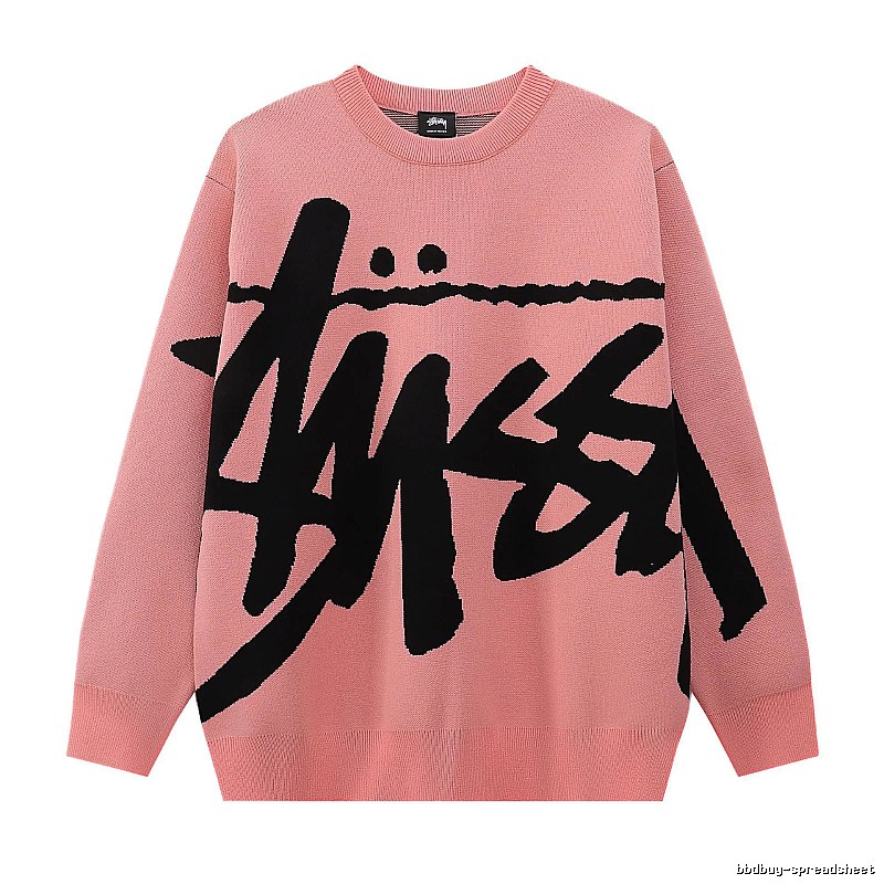 Stussy Pink Swirl Graphic SweatShirt Casual Layering