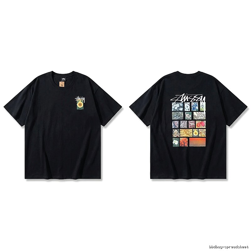 Stussy printed retro style black T-shirt