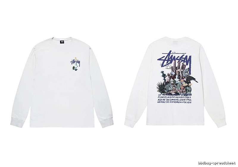 Stussy printed trendy white long-sleeve