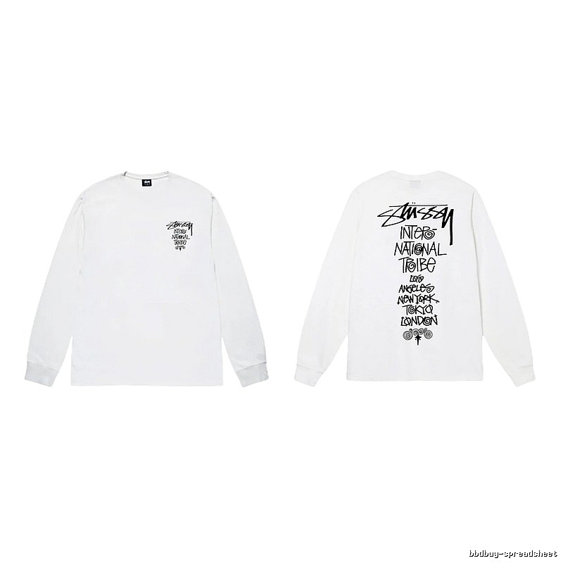Stussy retro-style white long-sleeved shirt