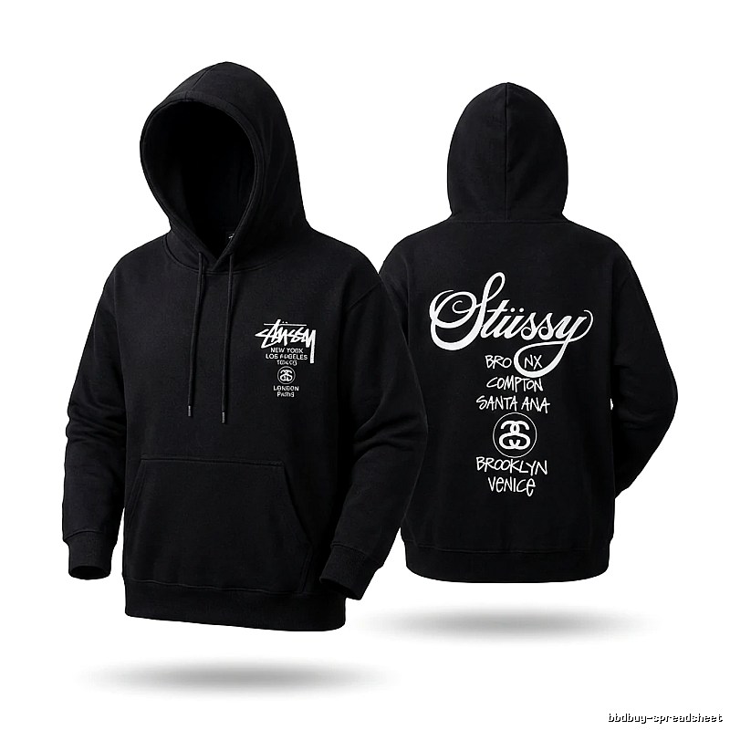 Stussy street style black hoodie