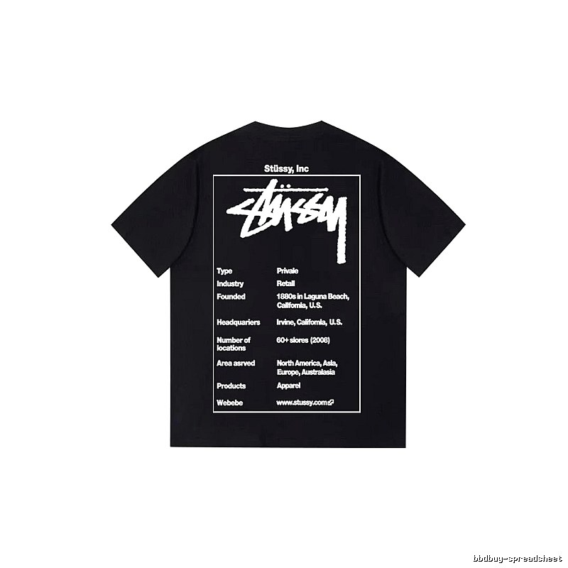 Stussy Travel Graphic T-shirt Black White Stussy with Modern Look
