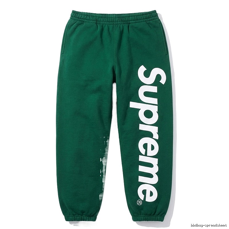 Supreme Basic Style Casual Dark Green Sweatpants