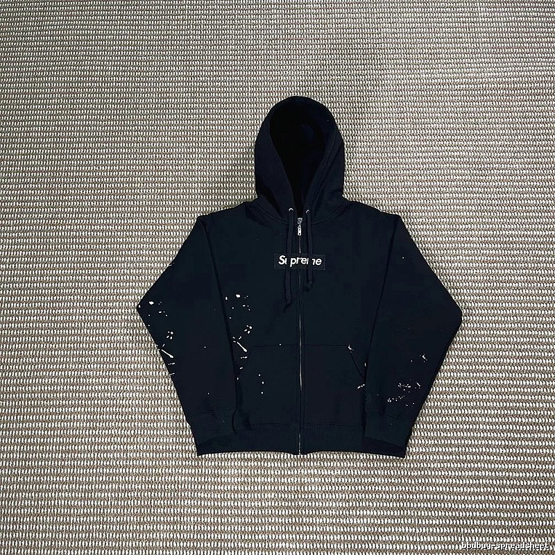 Supreme Black Speckled Small Logo Hoodie