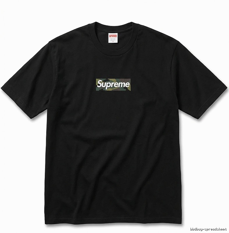 Supreme camouflage style black T-shirt