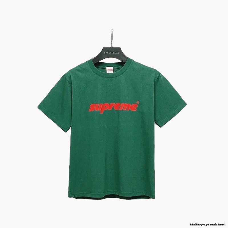 Supreme Classic Logo Street Style Green T-Shirt
