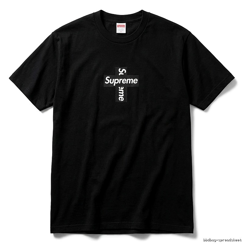 Supreme Cross Trendy brand Black T-shirt