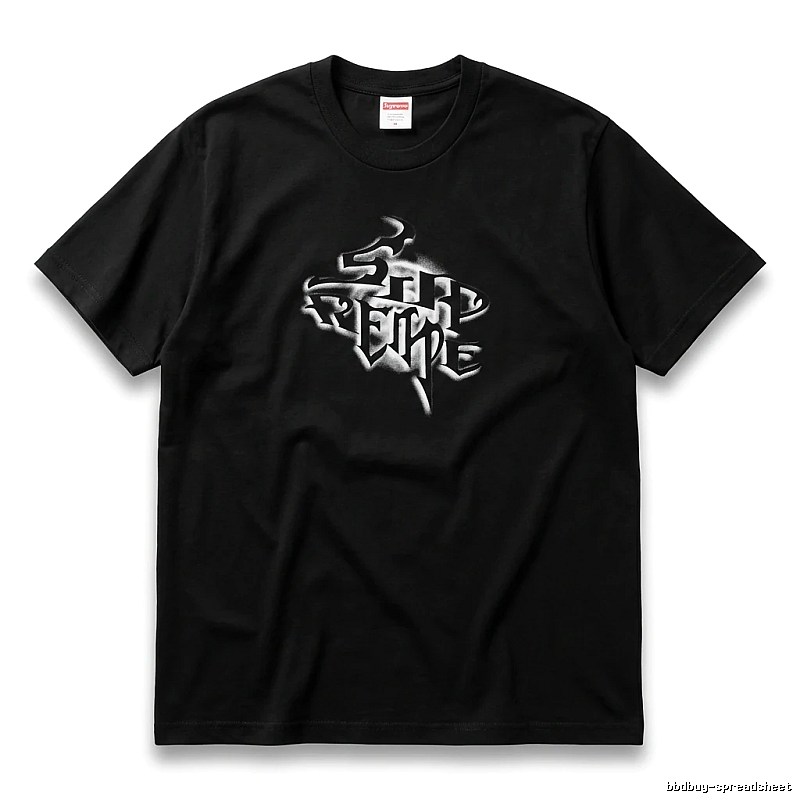 Supreme Flame Wind Black T - Shirt