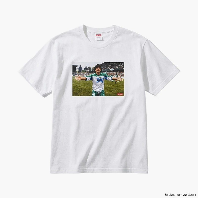 Supreme Maradona-style white T-shirt