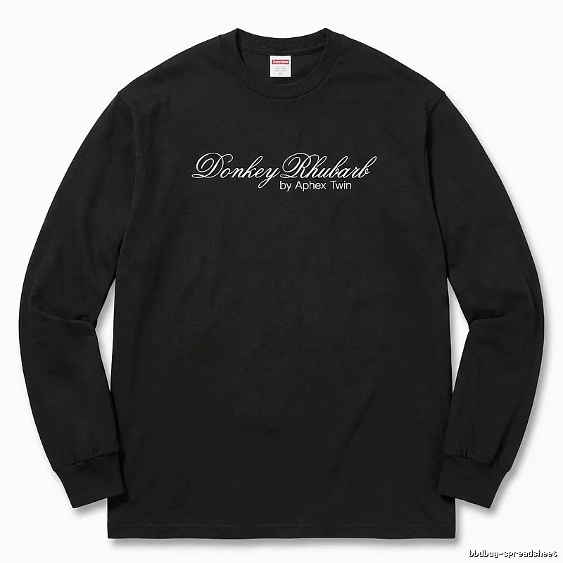 Supreme Print Retro Style Black Long-sleeve Shirt