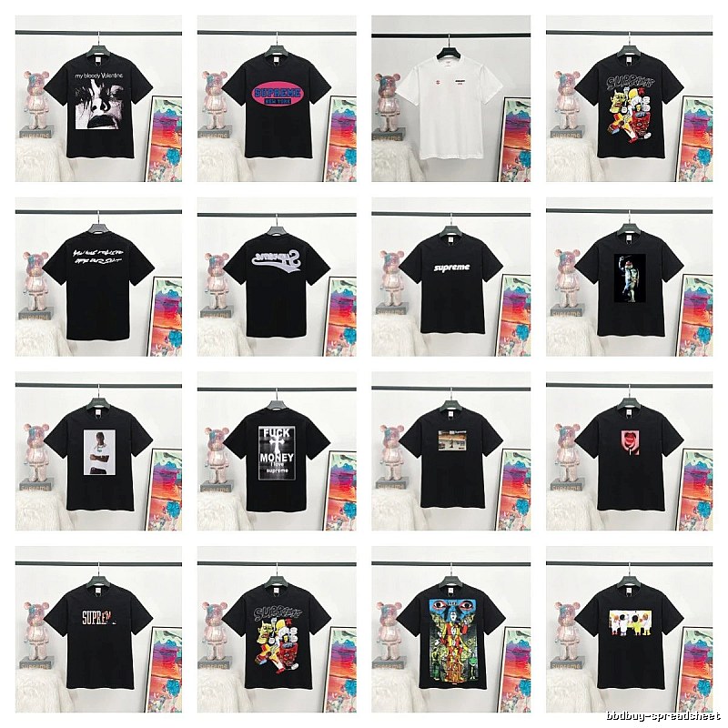 Supreme Printed Street Style Black T-Shirt