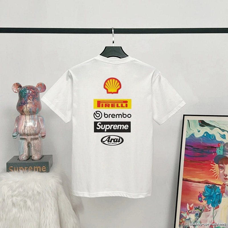 Supreme Racing Co-branded Street Style White T-Shirt