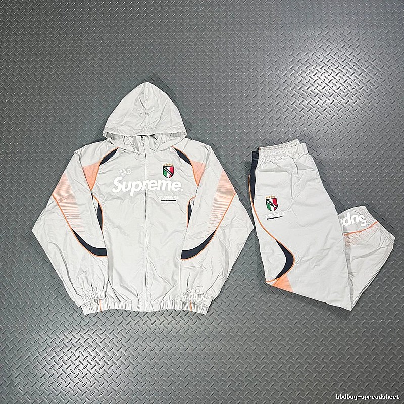Supreme White Peach Matching Tracksuit Set