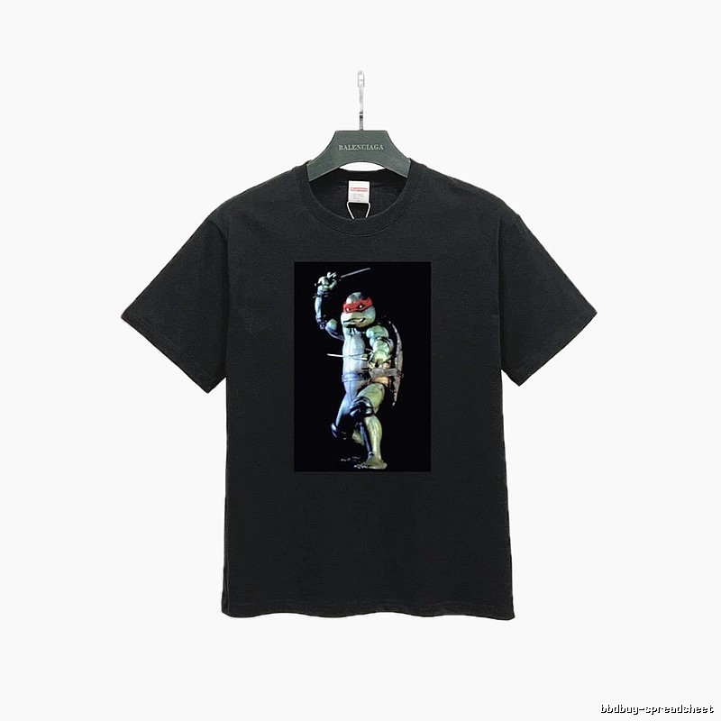Supreme x Ninja Turtles Co-branded Street Style Black T-Shirt