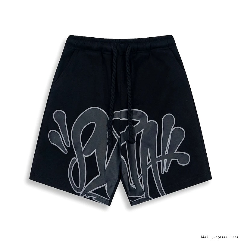 SynaWorld Graffiti-style Black Shorts