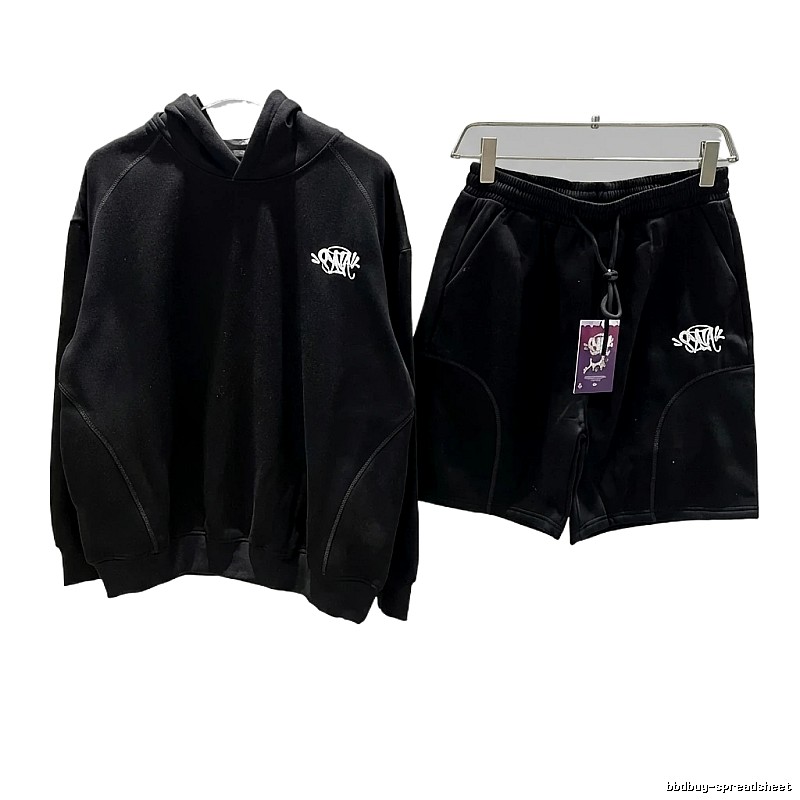 SynaWorld Trendy Cool Black Hooded Set