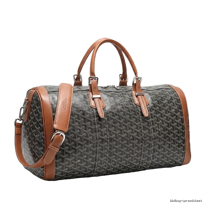 The classic brown-gray style of GOYARD travel bags.