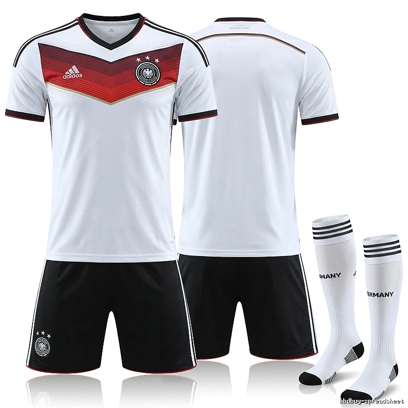 The German team's series of sporty white jerseys.