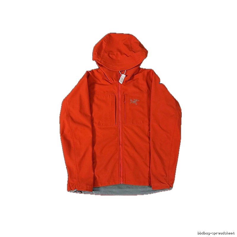 The imperial red of the Arc'teryx Alpha SV jacket