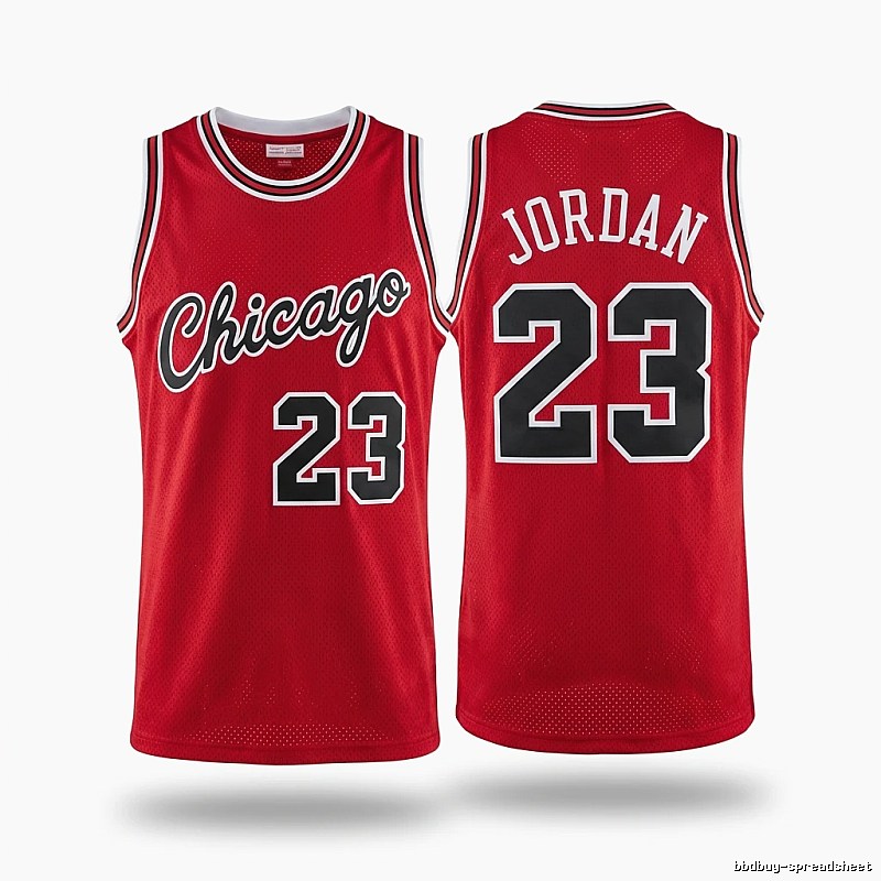 The No. 23 red basketball jersey of Michael Jordan