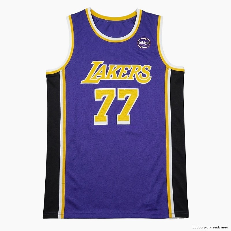 The No. 77 purple basketball jersey of the Lakers.