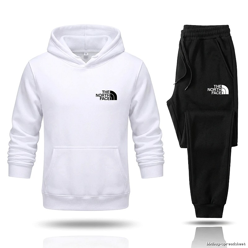 The North Face simple black and white sportswear set