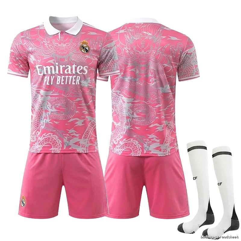 The pink jersey of the Real Madrid Dragon Pattern series.