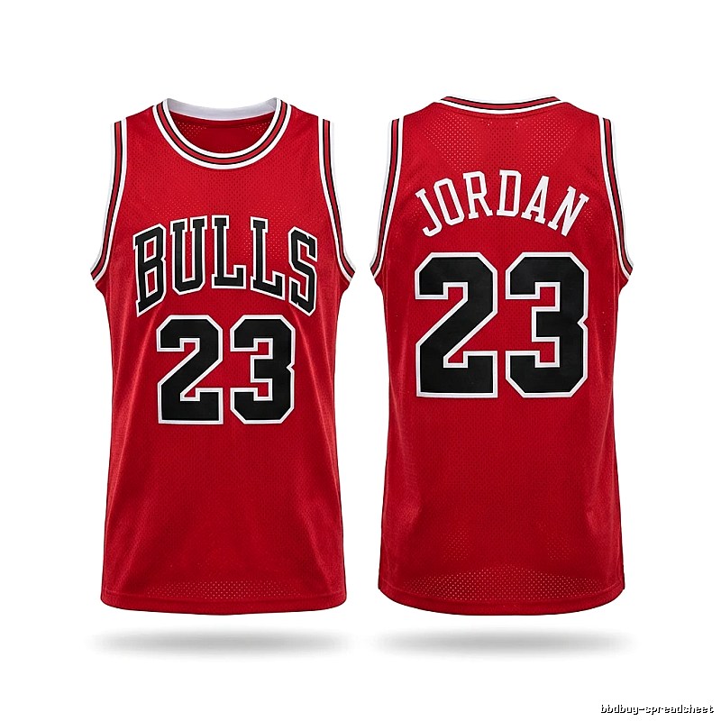 The retro red jersey of the Michael Jordan.