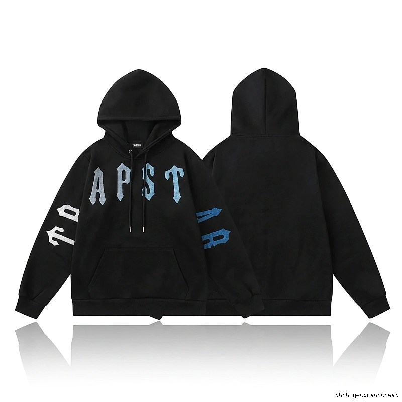 Trapstar Letter Style Black Hoodie