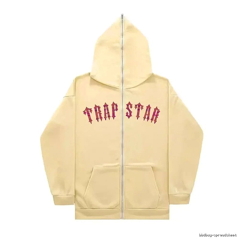 Trapstar Resort Graphic zip hoodie Black Zip Pink for Travel Looks