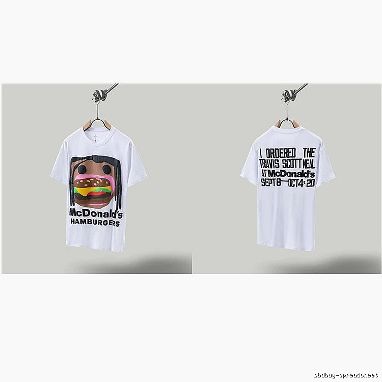 Travis Scott x McDonald's Co-branded Street Style White T-shirt