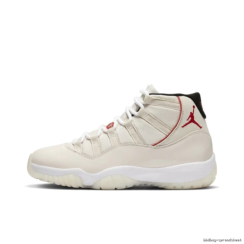 Trendy White and Red Air Jordan 11 Sneakers