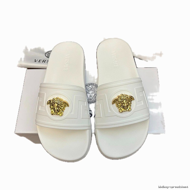 Versace Medusa Luxury Style White Slides