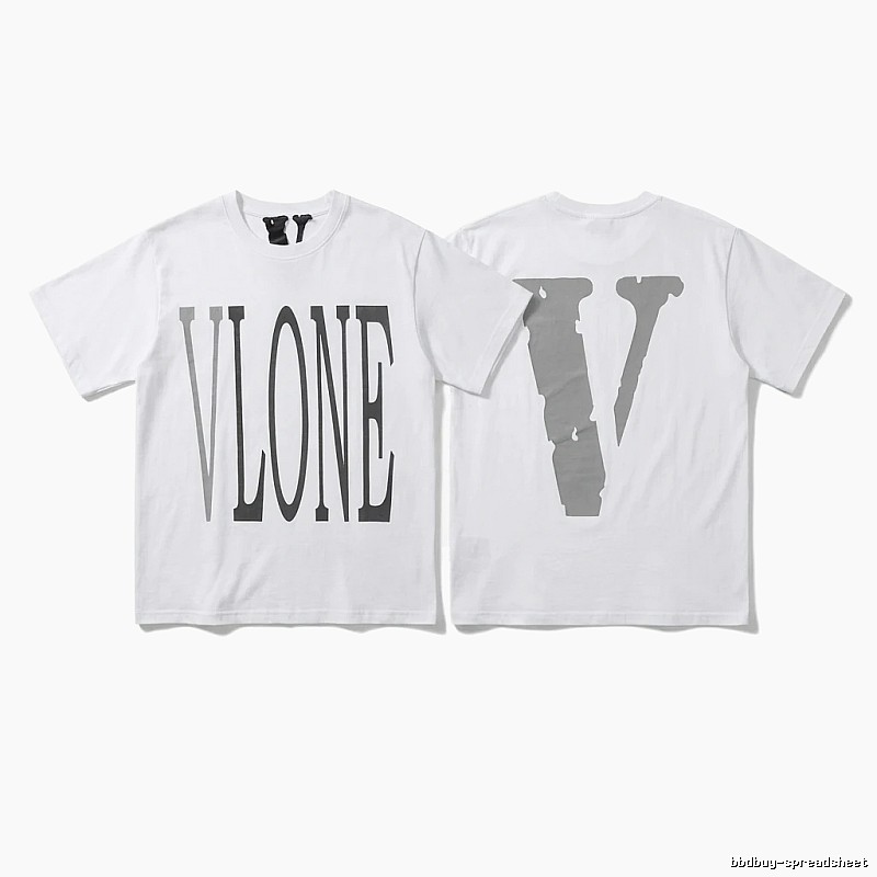 Vlone letter print simple white T-shirt
