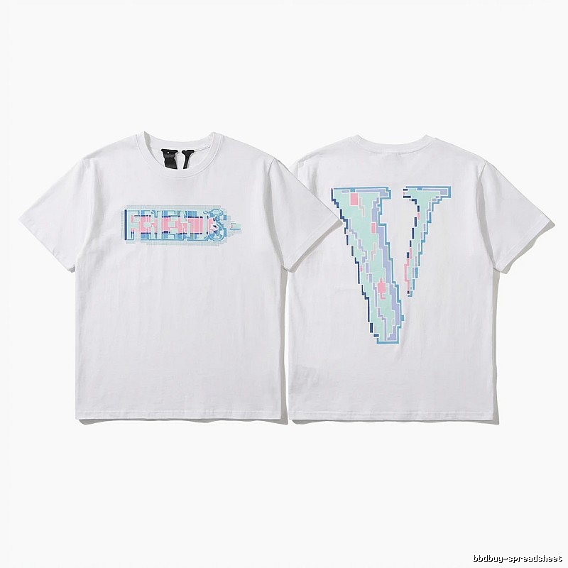 Vlone pixel - style white T - shirt