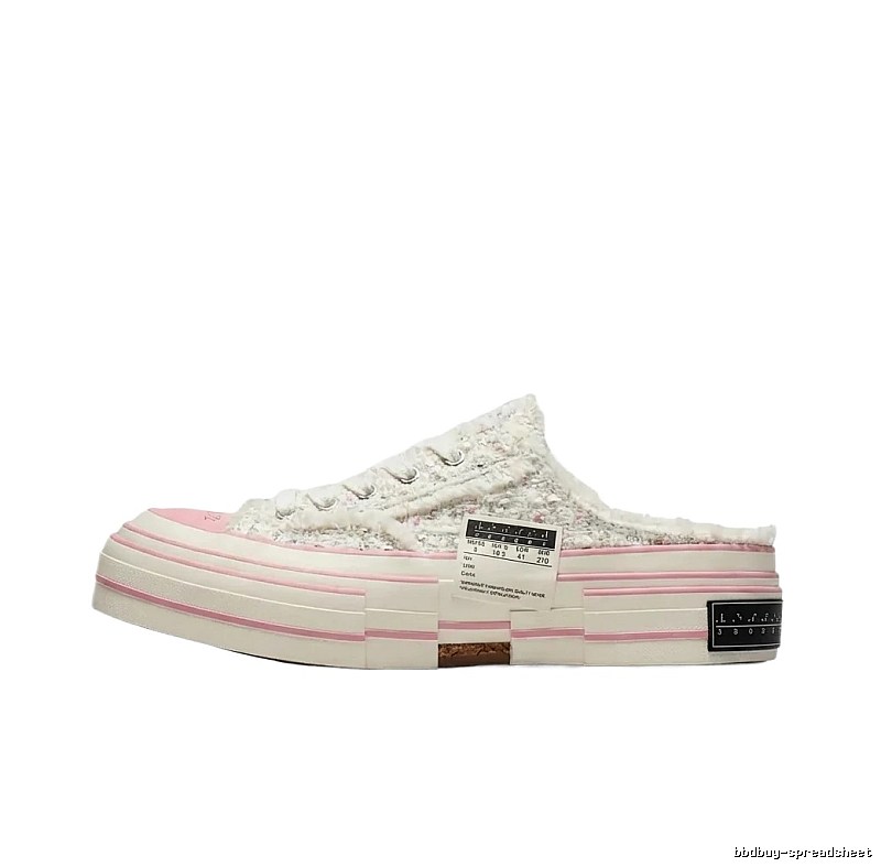 Xvessel casual style white and pink slippers