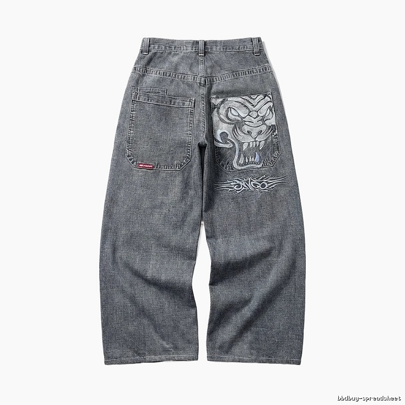 Y2K style blue jeans