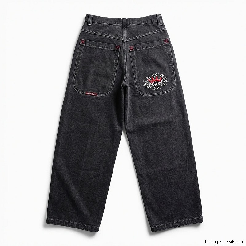 Y2K style retro black jeans
