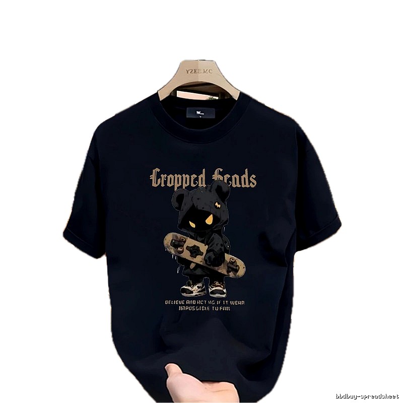 YZEEMC Trendy & Cool Skateboard Bear Navy T-shirt